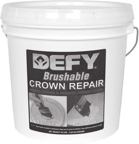not alter surface color/appearance Repair and waterproof surfaces the same day 1872026 1 LB TUB 6 DEFY BRUSHABLE CHIMNEY CROWN REPAIR
