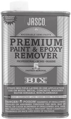 PAINT REMOVERS AND TAPES JASCO PREMIUM PAINT & EPOXY REMOVER Removes tough and easy coatings including paint, epoxy, urethane, latex, and lacquers Fast-acting in 5-15 minutes multiple coats with one