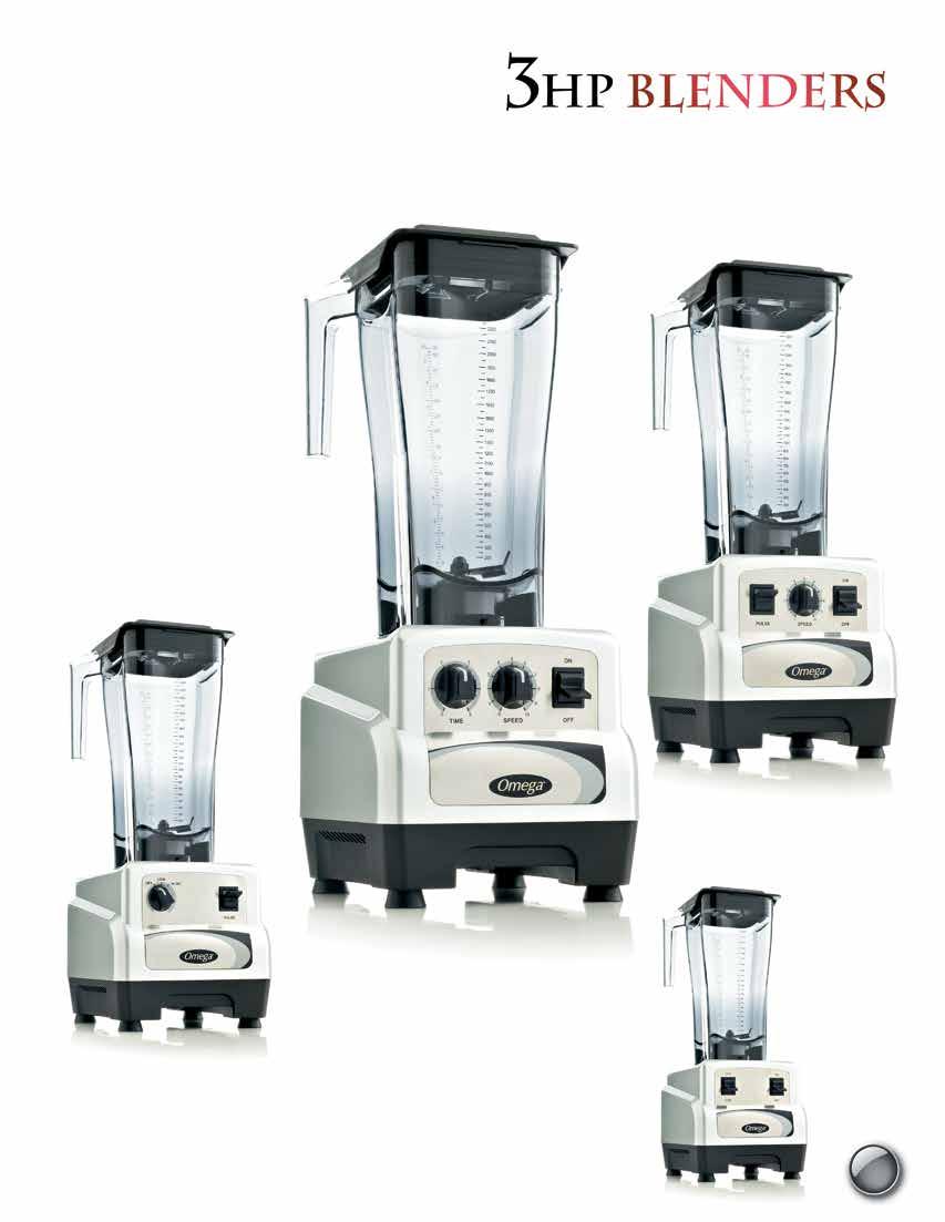Model BL490/BL480 BL470/BL460 BL440 BL430/BL420 Omega engineered the 400 blender series with options for you to choose the perfect combination of features, capacity and construction.