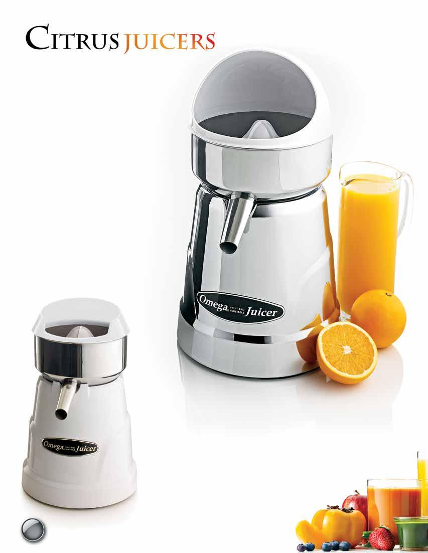 Model C-20C C-10W Omega s professional citrus juicers ensure complete extraction of all sizes of citrus fruits.