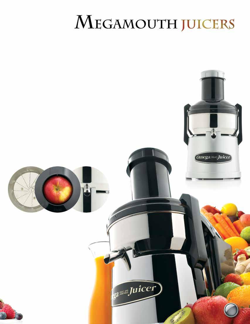 Model BMJ390 BMJ330 BMJ300 Designed with an extra-large feed chute, our MegaMouth juicers accommodate larger portions and whole fruits! Spend less time cutting or preparing your produce for juicing.