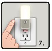 Test a GFCI receptacle monthly by plugging a night light or lamp into the receptacle and switching it on.