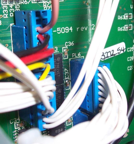 Connect the blue Air Server solenoid valve drivers into PL6 on the main control PCB.