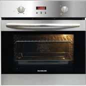 03 GG 90 cm Gas/Gas Built in oven Stainless Steel front control panel Front door: Black Glass Door 3 Functions (Light, lower Element, Gas Grill) 3 Metallic knobs (Mechanic control) Flame failure