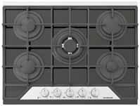 device CS 121 70 cm Black Glass built-in hob 5 gas burners Cast iron pan supports and burner caps Underknob auto-ignition Front control