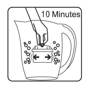 Fill the Pitcher: **Always use cold or room temperature water when filling the Pitcher. Press down on the tab next to the Filter Life Indicator to open the hole in the Lid.
