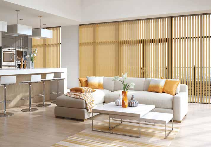 SHOW YOUR TRUE COLOURS THE VERTICAL BLIND COLLECTION Vertical blinds offer you the ultimate in shading flexibility and privacy offering modern, clean lines and stunning fabrics.