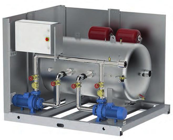 Tank units for chied water Hydronic systems: HPT Carbon stee tank and tubes insuated with anticondensate eastomere Refrigeration systems The HPT units are hydrauic units with buffer tanks designed to