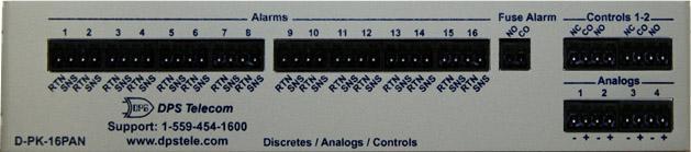 connections for the DPM's alarms, analogs and control relays.