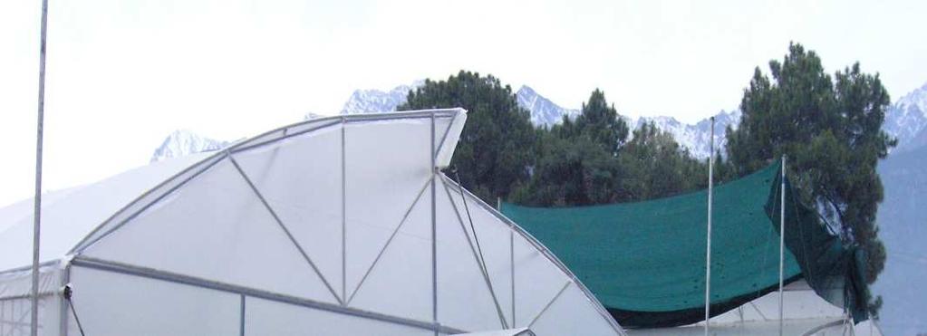 A greenhouse is a covered structure which protects