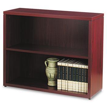 Straight edges provide a streamlined look. Color(s): Mahogany ; Width: 36 in ; Depth: 13 1/8 in ; Height: 57 1/8 in. 10500 Series Bookcase, 4 Shelves, 36w x 13-1/8d x 57-1/8h, Mahogany Each $204.