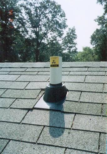 Exhaust point Interior installation The discharge point must end at least 12 inches above the surface of the roof It must also be at least 10 feet from windows and other openings, if it not at least