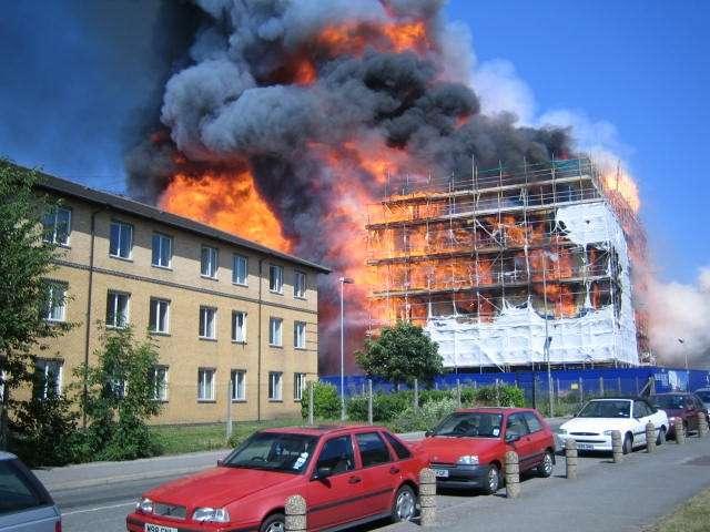 Slide 16 Fire during the construction of a block of flats in Colindale, North