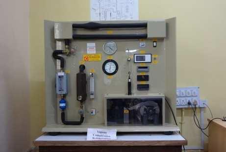 AATTE201 REFRIGERATION TEST The experimental refrigeration cycle test rig (AATTE201) consists of a compressor unit, condenser, evaporator, cooling chamber, controlling devices and measuring
