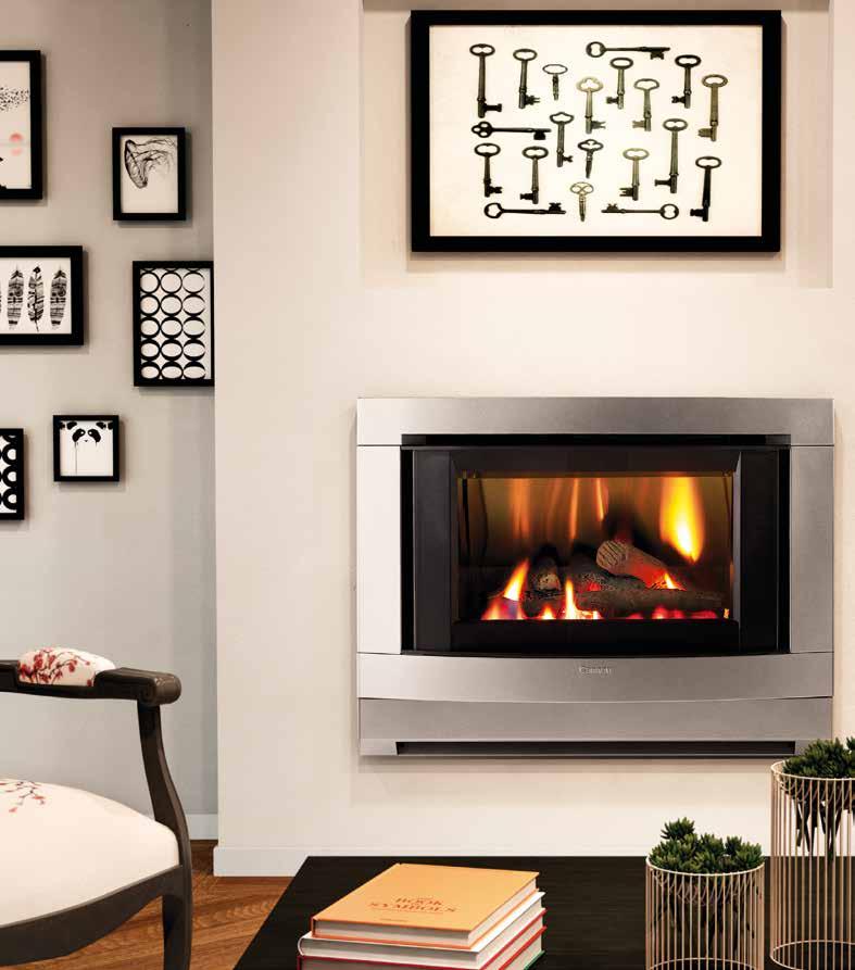 CANTIB-PDEEP heater shown Standard features + Electronic ignition and controls + 3 heat and fan speed settings + Realistic eucalypt look logs + Curved double glazed glass + Enhanced flame effect +