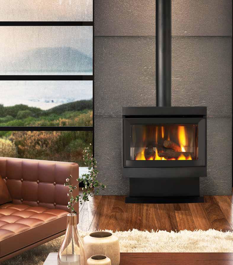 CANTFS-SDEEB heater shown Standard features + Electronic ignition and controls + 3 heat and fan speed settings + Realistic eucalypt look logs + Curved double glazed glass + Enhanced flame effect