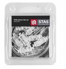 STAS picture hits invisible connection STAS picture hits are transparent plastic clips that allow you to easily connect photos, cards and other lightweight decorative items to each other and to your