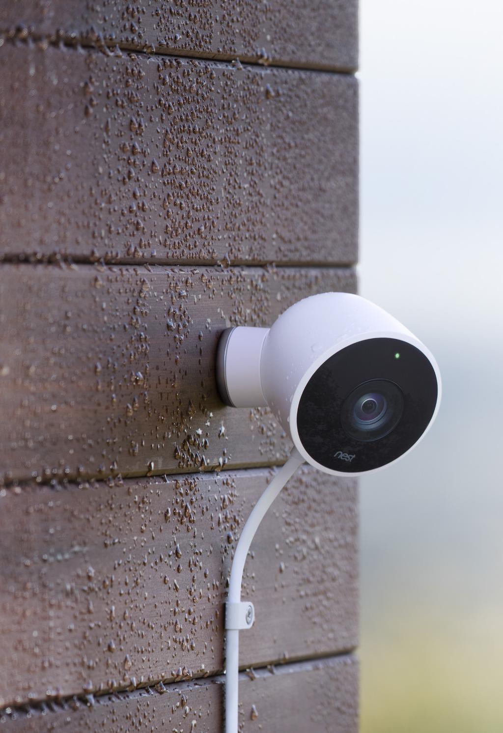 Nest Cam Outdoor Security, rain or shine. On your phone 24/7. Weatherproof.