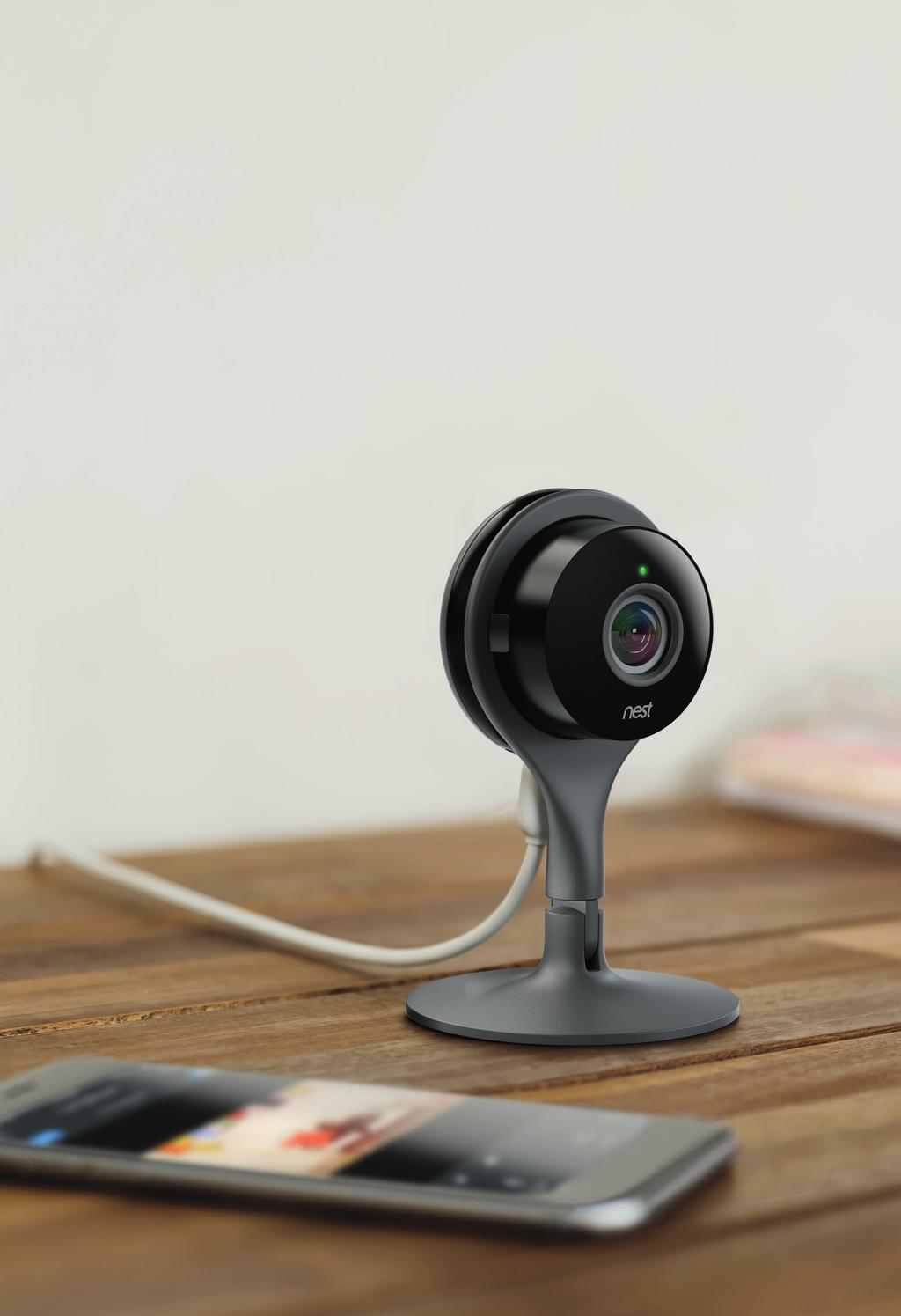 Nest Cam Indoor Look after home 24/7. Know when something happens. Live streaming.