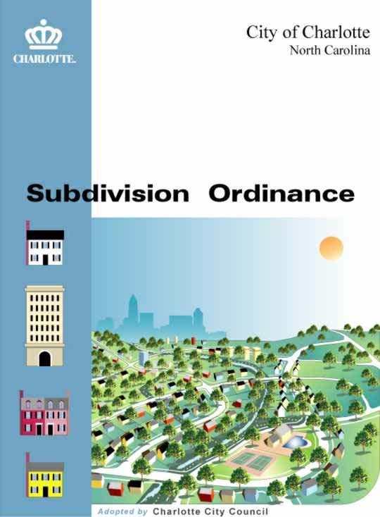 Subdivision Ordinance Design Standards for Lots Frontage on streets Side lot lines Maximum density and minimum lot requirements Building lines