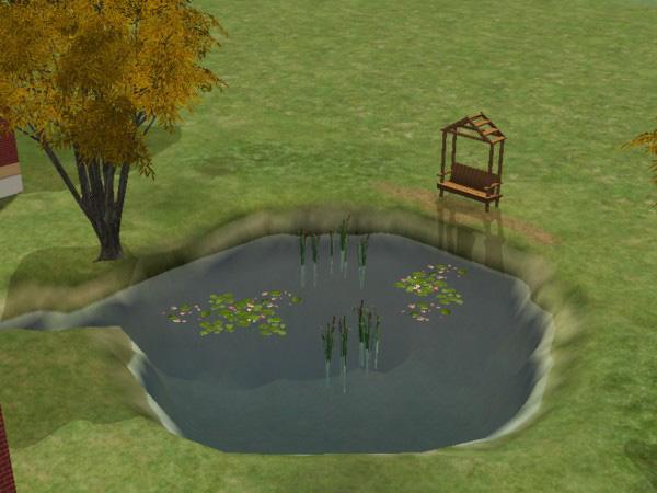 There, I used the dirt covering to show the wear and tear of where the Sims walk most.