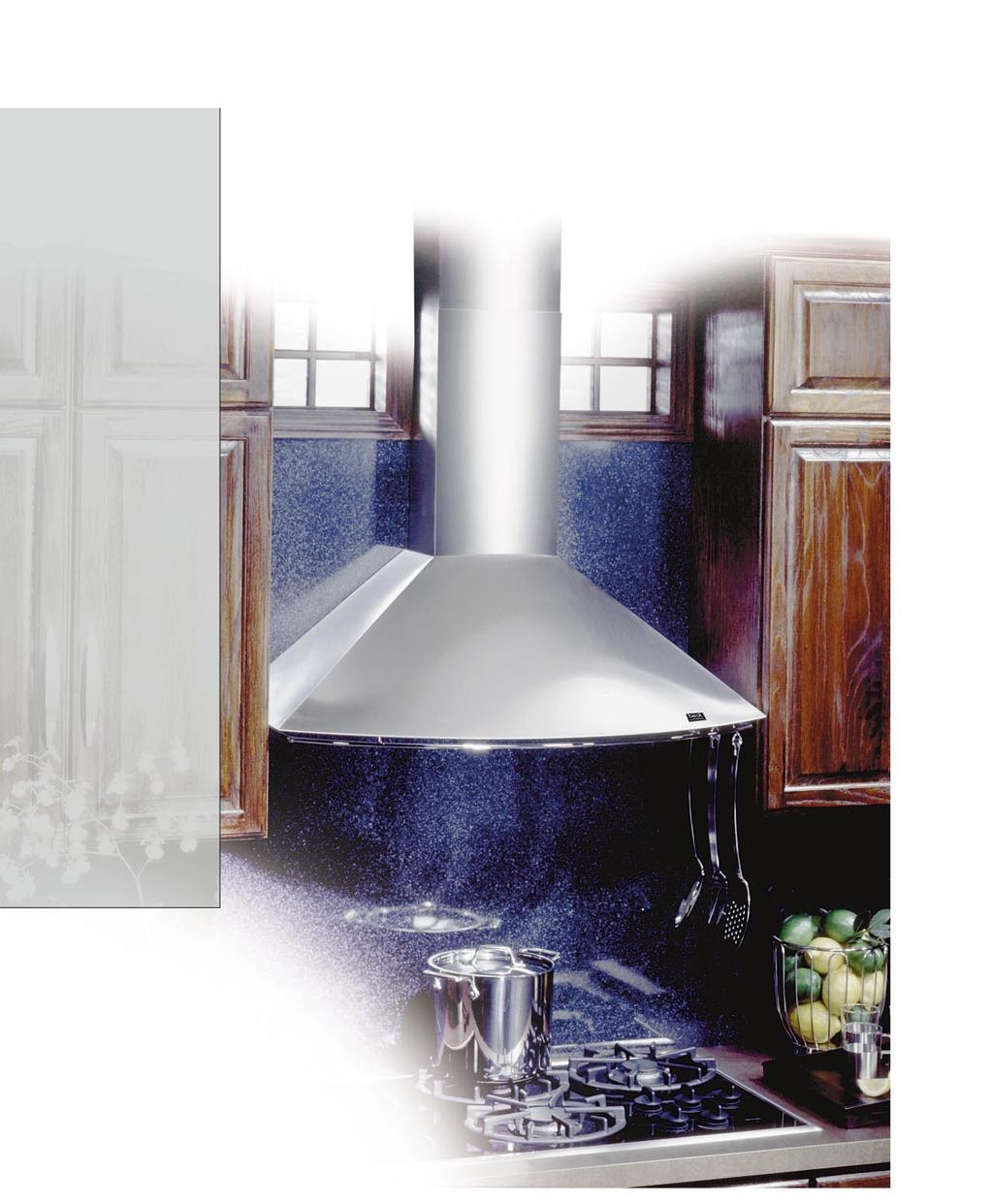 CHIMNEY HOODS K273 A mix of curves and angles shape the canopy and chimney Integral utensil rail adds a distinctive highlight and functional convenience Choose brushed stainless, or two durable
