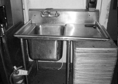 25 26 HANDLING OF FOOD 27 28 Two-bay sink Any other food-handling sinks or food/drink preparation