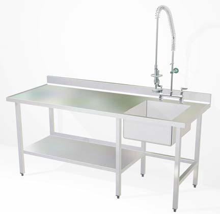 Wet Tables, Sinks and Accessories All Stainless Steel Cabinet Style Wet Table with Knee Space Constructed of heavy-duty 16 gauge 304 stainless steel. NSF approved.