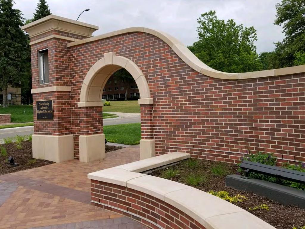 The customizability of cast stone was critical in creating coping to fit the walls curves.