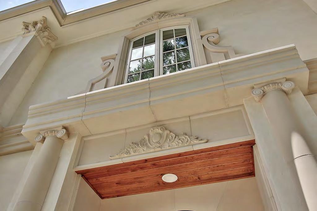 The cast stone had the critical role in establishing the character of the home.