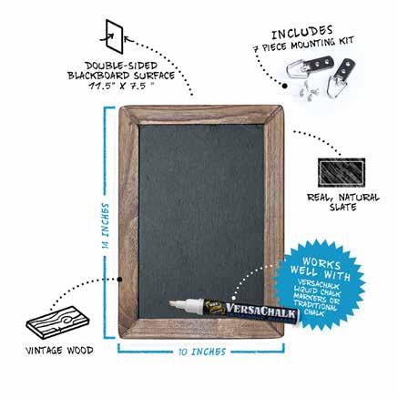 VC111-A Natural Slate Rustic Chalkboard with Wooden Frame 7 x 10 VC111-B Natural Slate Rustic Chalkboard