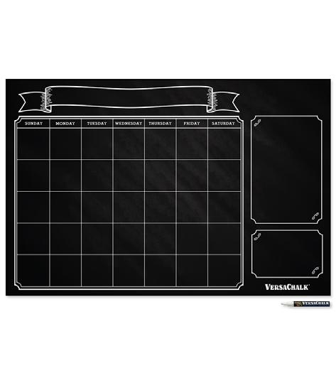 VC116-A VINTAGE Chalkboard Wall Calendar 24 x 36 VC116-B CLASSIC Chalkboard Wall Calendar 24 x 36 TEXTURED SURFACE Works equally well with Versachalk Markers or Regular Chalk DURABLE & NO MESS