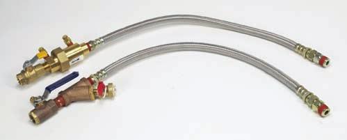 Accessories Supply and Return Water Hoses Available as fire rated construction in 2 or 3 foot (610 mm or 914 mm) lengths.