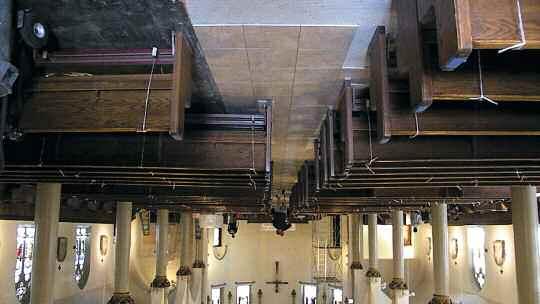 throughout the aisles, entrances and Sanctuary area of the Church.
