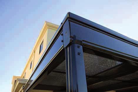 The beams can be left open or fitted with shadecloth for full sun protection.