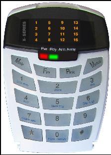 Types of Keypads Liquid Crystal Display Keypad (LCD) Light Emitting Diode Keypad (LED) Keypad Key Descriptions Quick Away arm Press and hold until exit delay begins Menu options Hold for 3 seconds