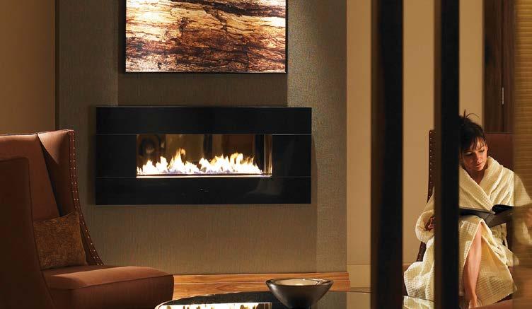Fire Ribbon with Stone Fascia DESCRIPTION The FIRE RIBBON is an example of exquisite, contemporary design featuring our trademark fire ribbon gas burner technology with a large dramatic flame.