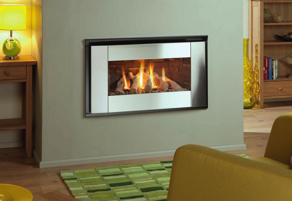 7kW (LPG) Ventilation: Not required Interiors: Choice of linings (see page 15) Effects: Dark Log or Silver Birch Flue Types: Class 1 or 2 Choice of Door Colours Synergy Ellesse Steel with Brushed