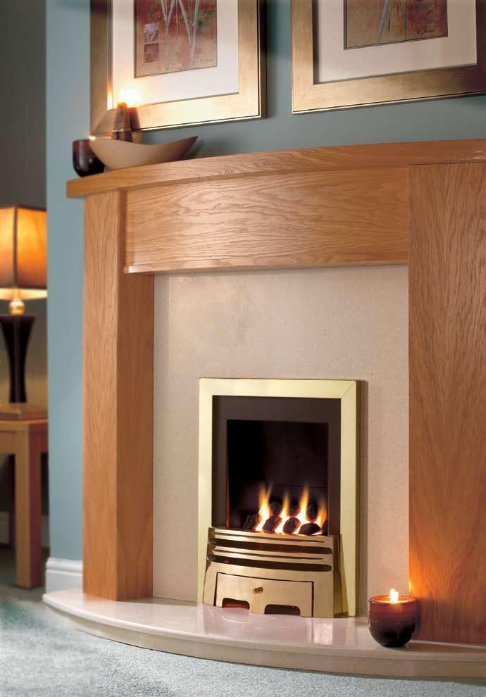 These striking decorative flame effect fires come in a choice of Pure Black with silver fascia and reflective back panel or Pure Cream with champagne or
