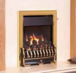 Radiant heat is emitted from the coal effect fuel effect and the convected heat is generated by cool air drawn into the base of the fire which passes
