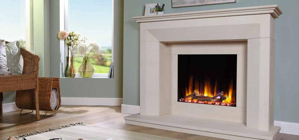 Watch the video ultiflame vr lille suite Portuguese Limestone Surround Virtual flame Real fire experience Crystal embers &