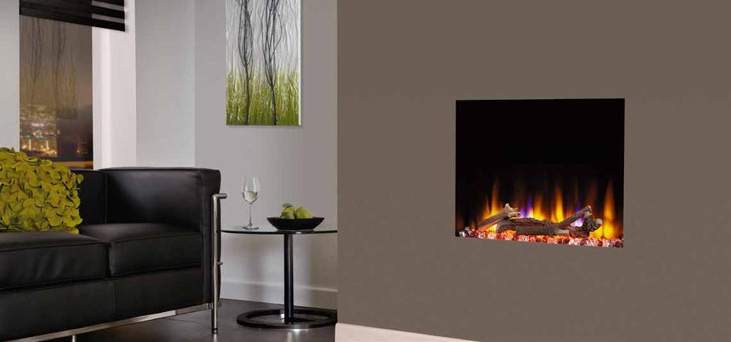 Watch the video ultiflame vr celena (H x W x D) Wall inset into 650mm x 610mm x 185mm Virtual