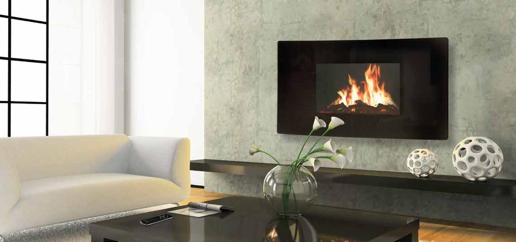 puraflame curved with smouldering log flame picture atch the video puraflame curved ( x x ) 505mm x 980mm x 135mm 3 Realistic Flame Movies 5 Flame Speed settings Real Fire Sounds with 5 volume levels