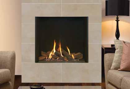 Riva2 800 Edge Riva2 800 Edge with Black Reeded lining. Shown with Santiago White fire surround tiles Riva2 800 Edge with Vermiculite lining.