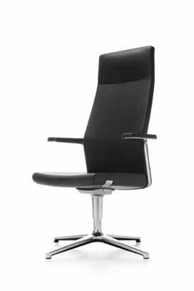 MyTurn Design: Paul Brooks MYTURN 21VN CHROME O Exceptionally elegant and comfortable managerial armchair, in a swivel (with low or high backrest) or