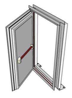 SmartShelter Room access doors SmartShelter Room access doors provide 120 minutes of fire protection, as per EN 13501 2/EN 1363 1, and have following features: Single door internal dimensions are 1,1