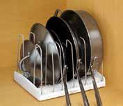 perfectly fit items Vertical storage protects cookware from