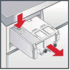 3. Press release lever and completely remove drawer.