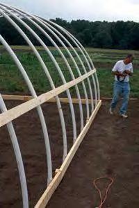 Greenhouse Construction: Horizontal Hip Board Support 1. Use wooden side boards for supports 2.