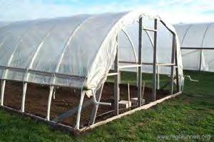 Greenhouse Construction: Roll-up Side Installation 1. Assemble top rail pieces to roll up sides (longer than sides) 2. Attach the pipe to the poly (tape or clips) 3.